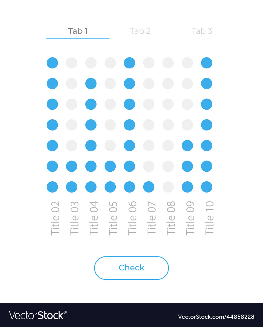 Dot stacks chart ui element template Vector Image Dot stacks chart ui element template
