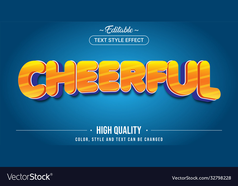 Editable text style effect - cheerful theme