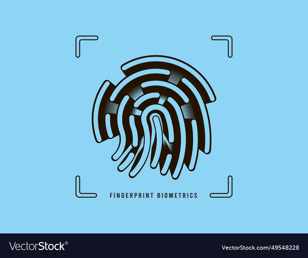 Fingerprint biometrics authentication icon concept vector image Fingerprint biometrics authentication icon concept