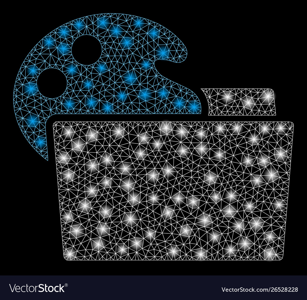 Flare mesh network open palette folder with vector image Flare mesh network open palette folder with