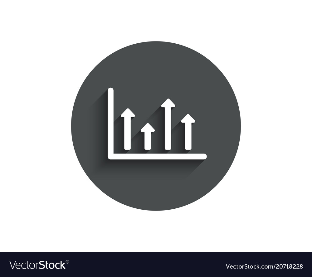 Growth chart simple icon upper arrows sign