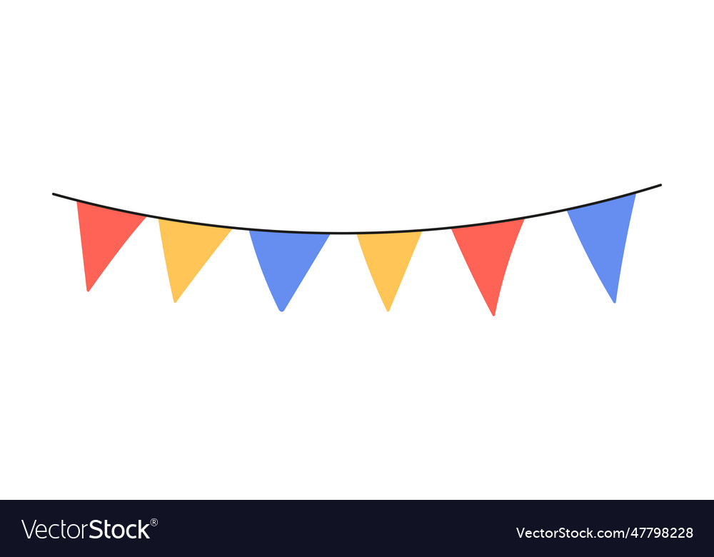 Holiday bunting garland line anniversary party Vector Image