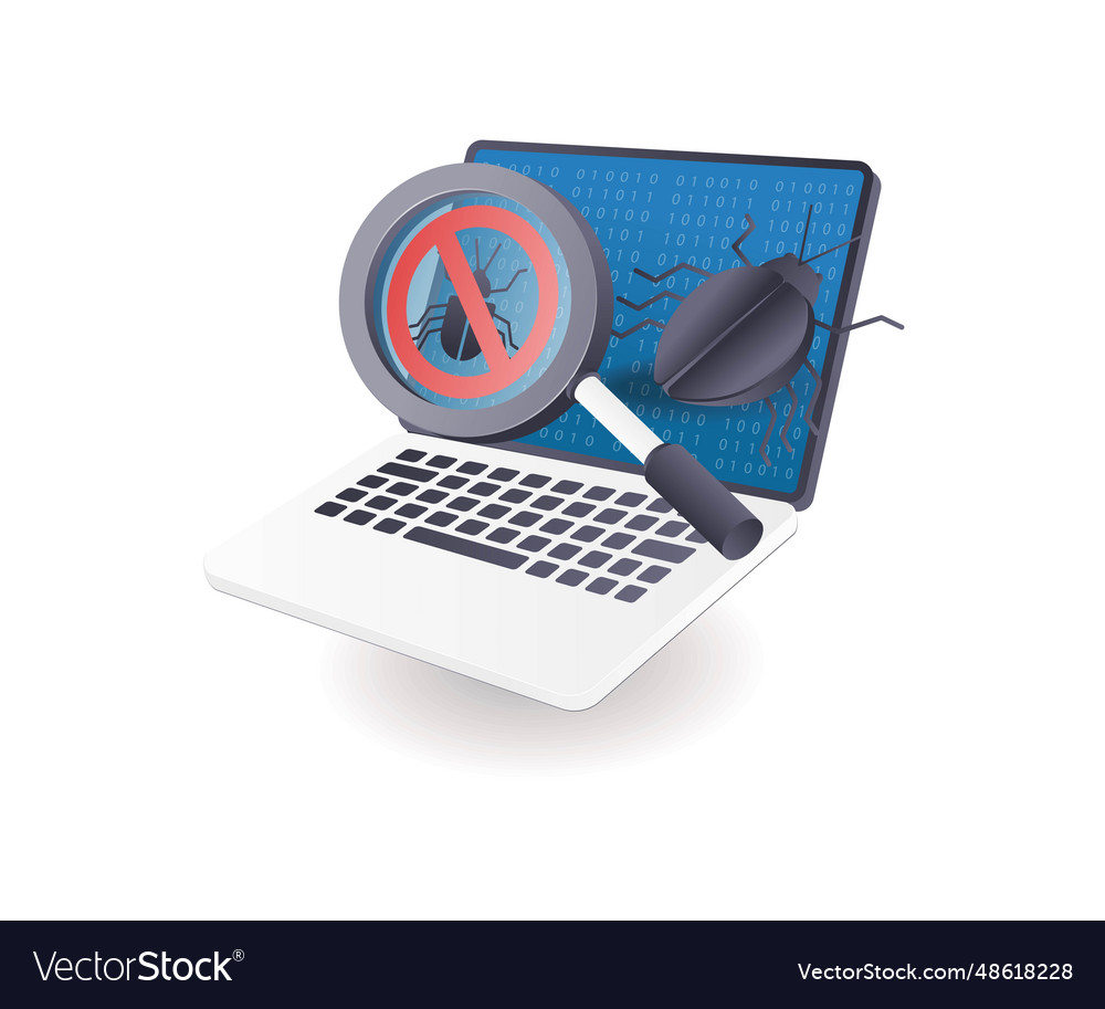 Looking for malware virus hacker attacks vector image Looking for malware virus hacker attacks