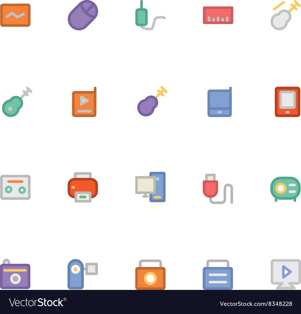 Multimedia colored icons 11