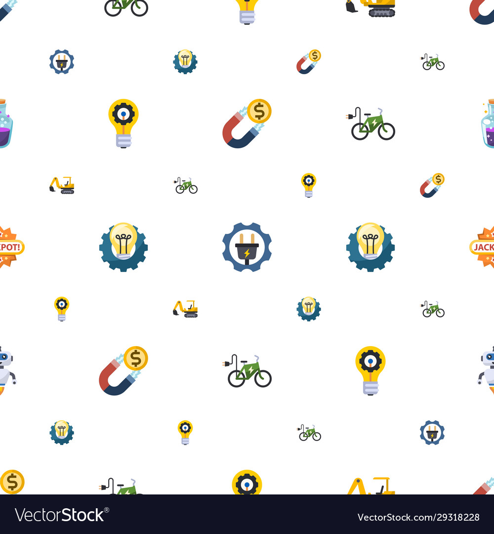 Power icons pattern seamless included editable