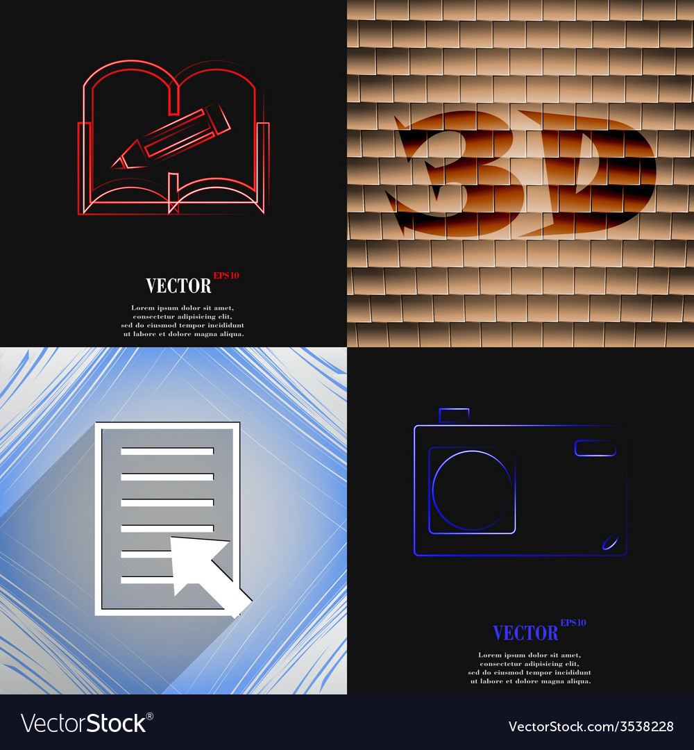 Set of abstract backgrounds with different web