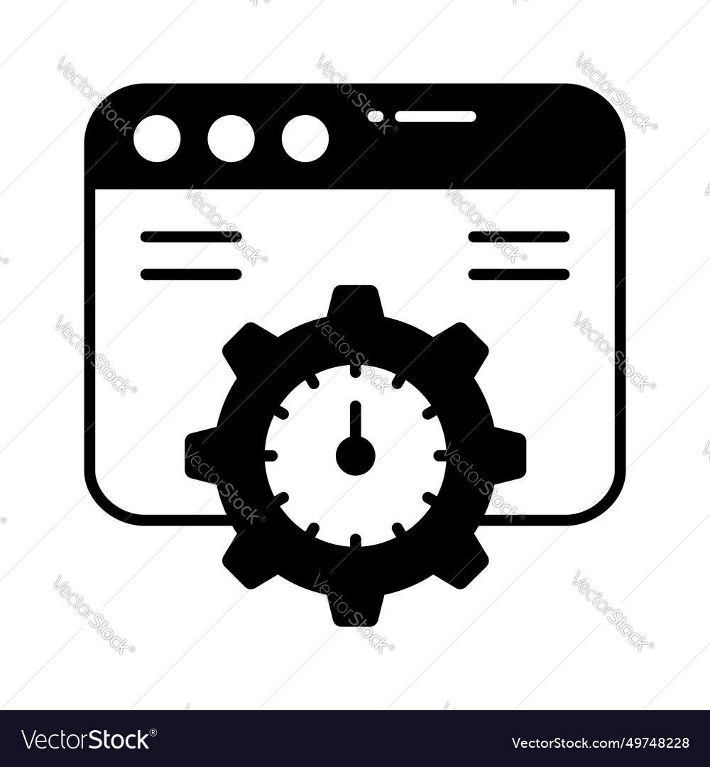 Speedometer with webpage denoting speed test