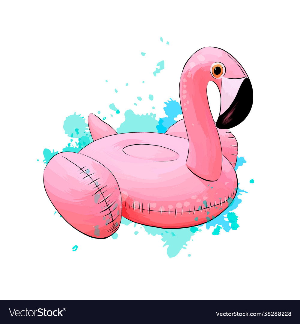Summer swimming pool inflantable rubber pink vector image Summer swimming pool inflantable rubber pink