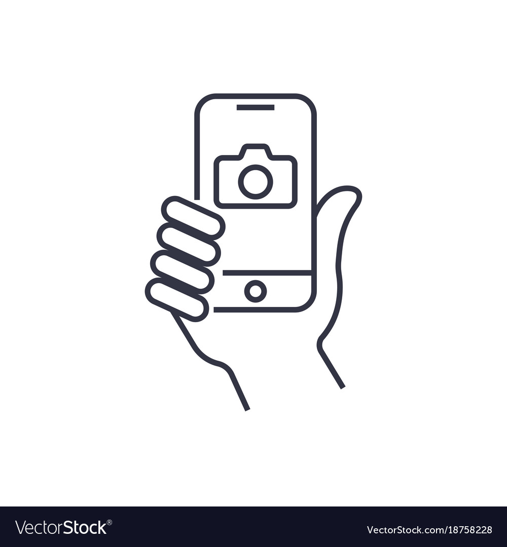 Taking selfie on smartphone concept creative icon