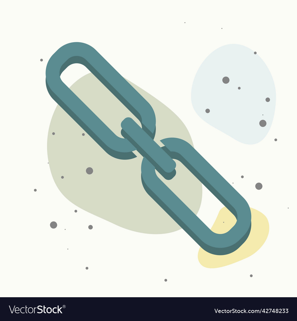 Chain links icon on multicolored background