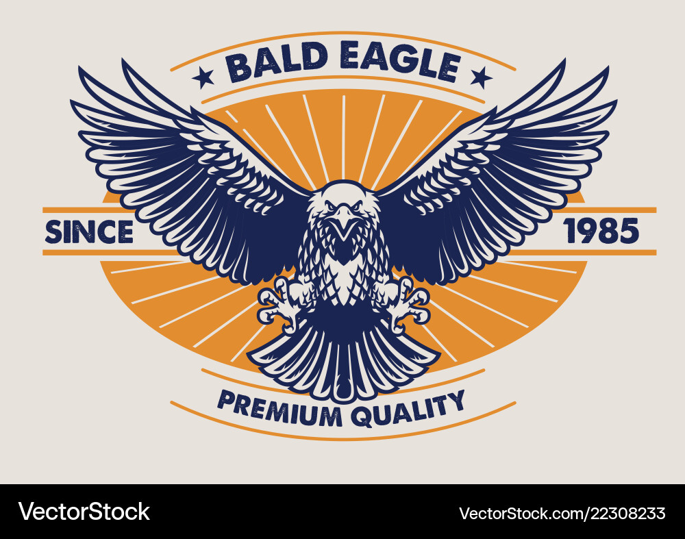 Eagle badge design Royalty Free Vector Image - VectorStock