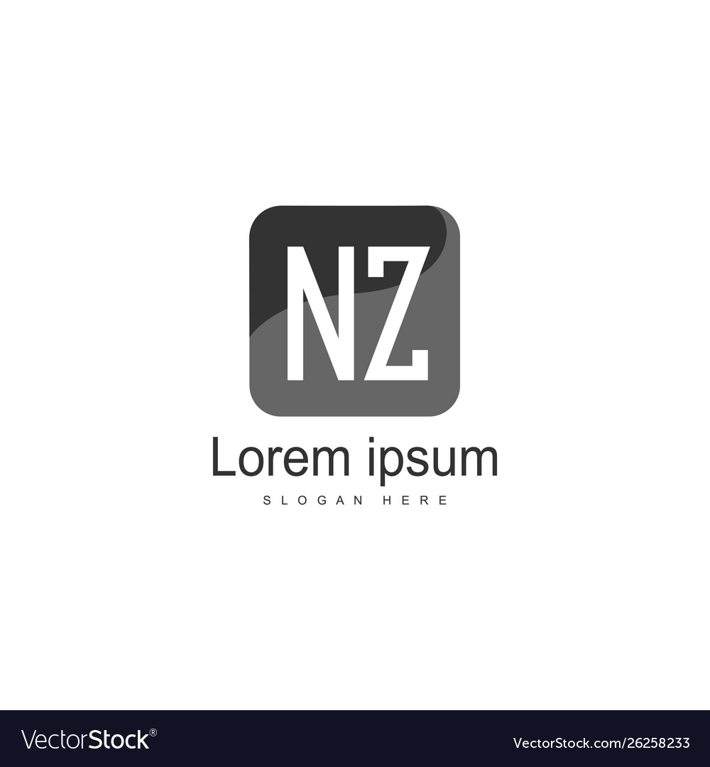 Initial nz logo template with modern frame Vector Image