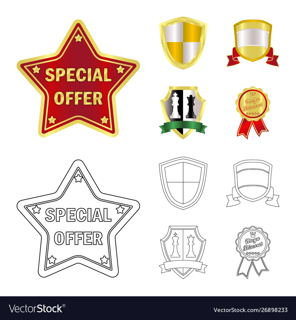 Isolated object emblem and badge icon vector image Isolated object emblem and badge icon