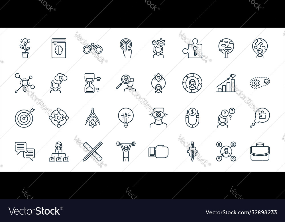 Life skills line icons linear set quality vector image Life skills line icons linear set quality
