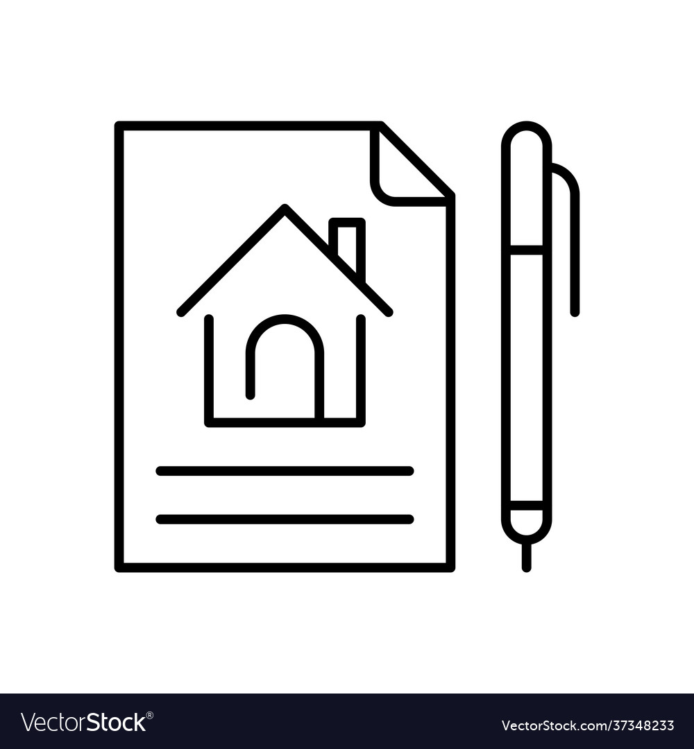Linear simple lease agreement icon vector image Linear simple lease agreement icon