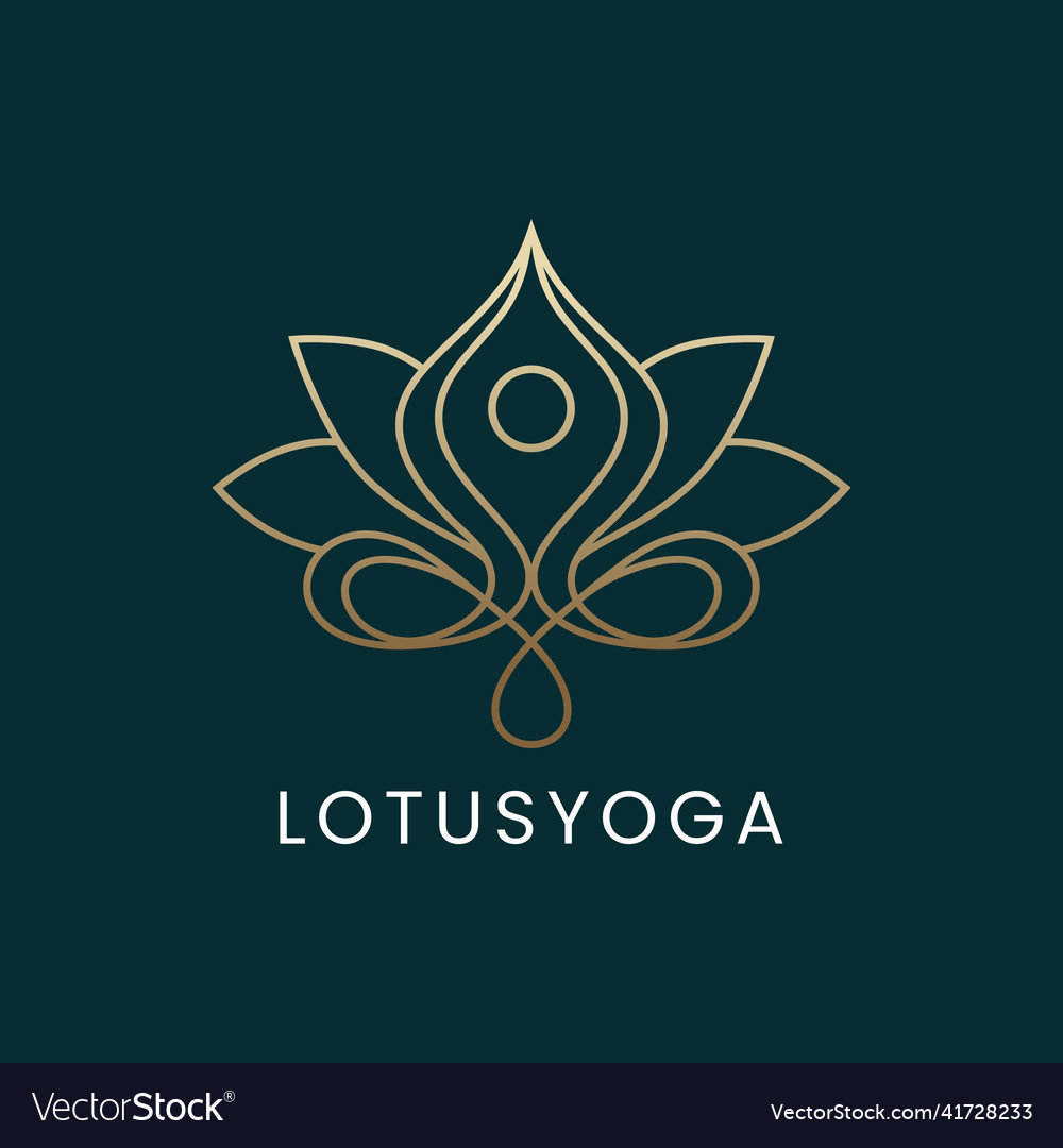 Lotus flower yoga beauty spa logo Royalty Free Vector Image