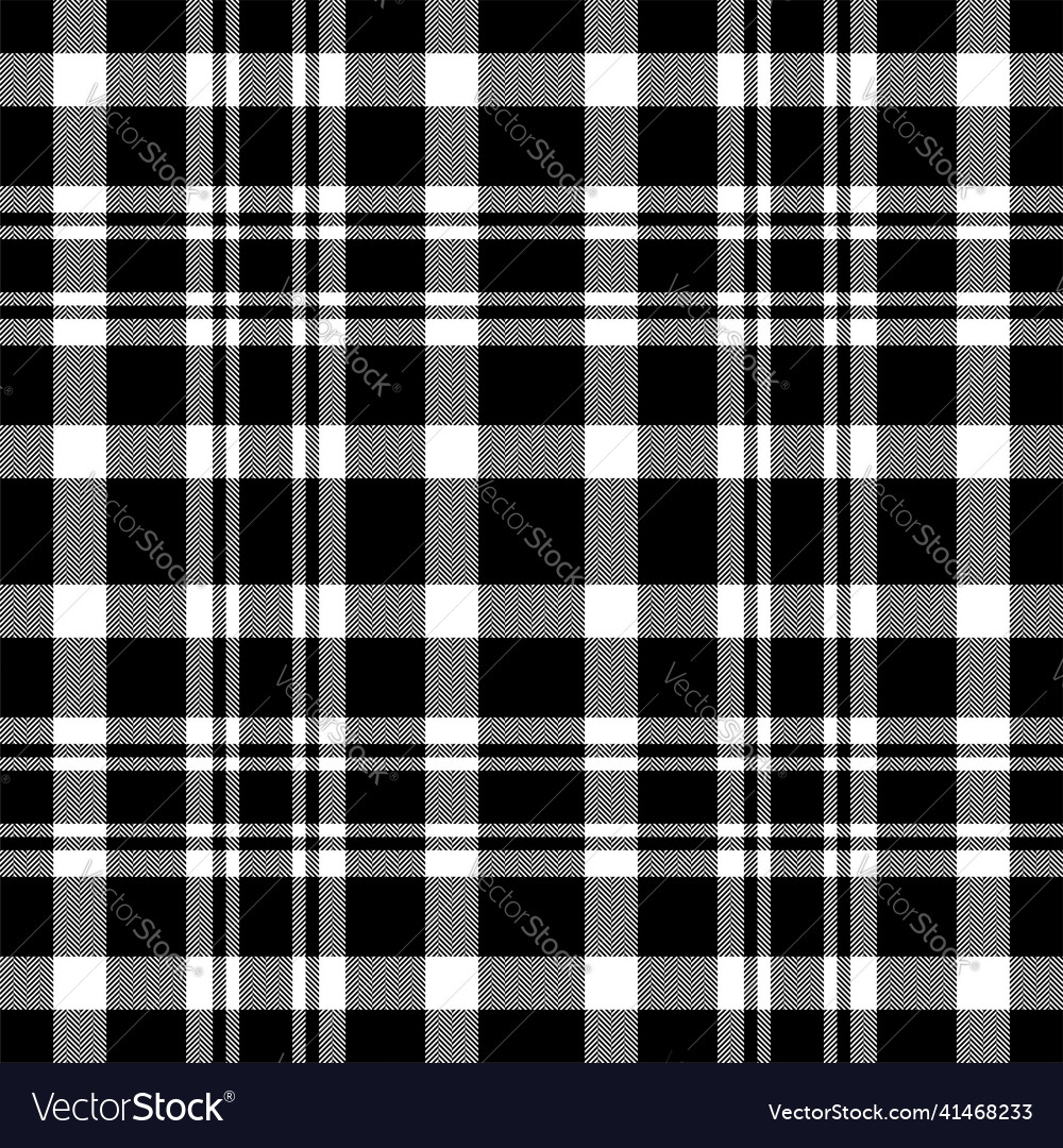 Plaid seamless pattern in black white check