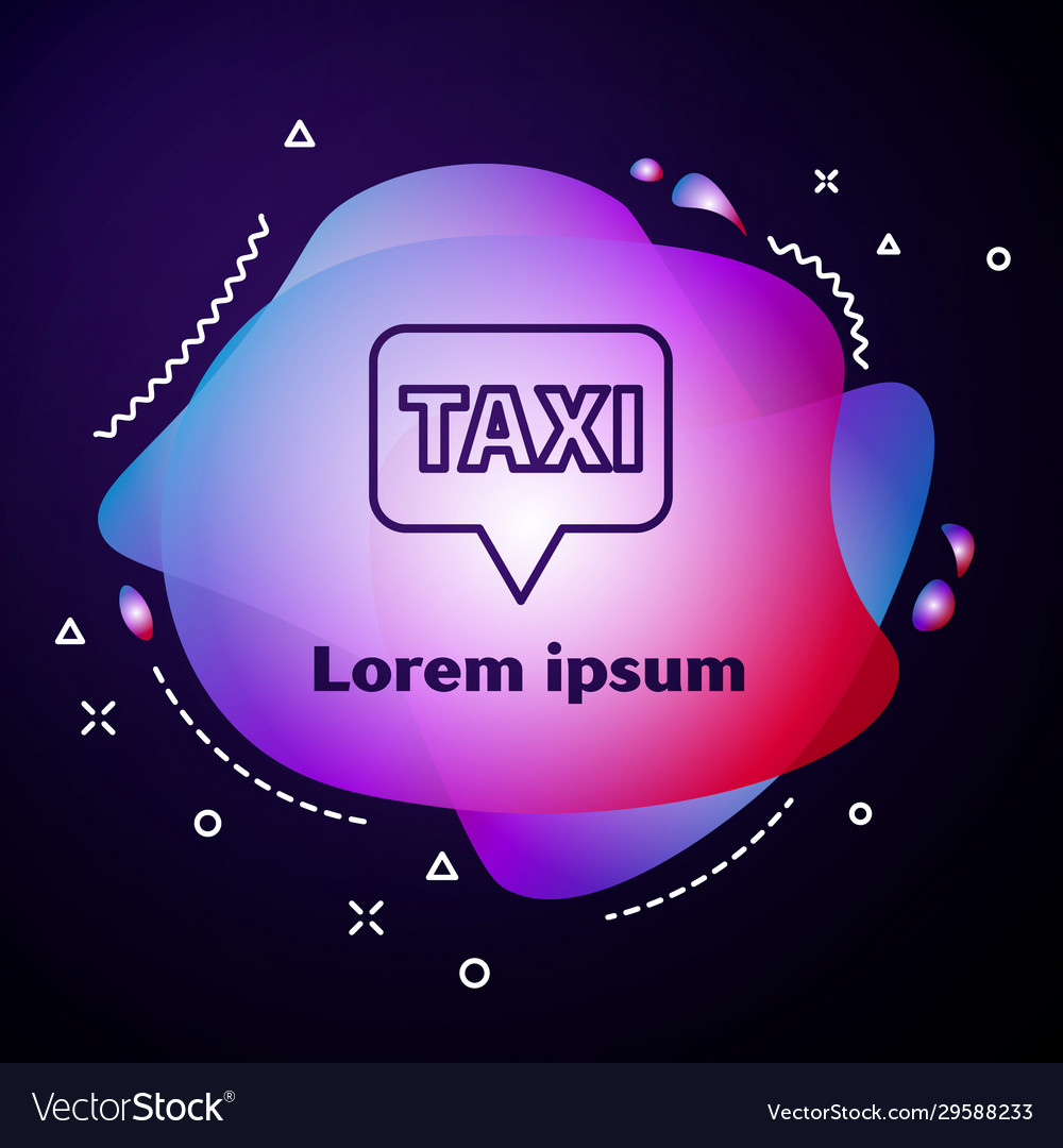 Purple line map pointer with taxi icon isolated vector image Purple line map pointer with taxi icon isolated
