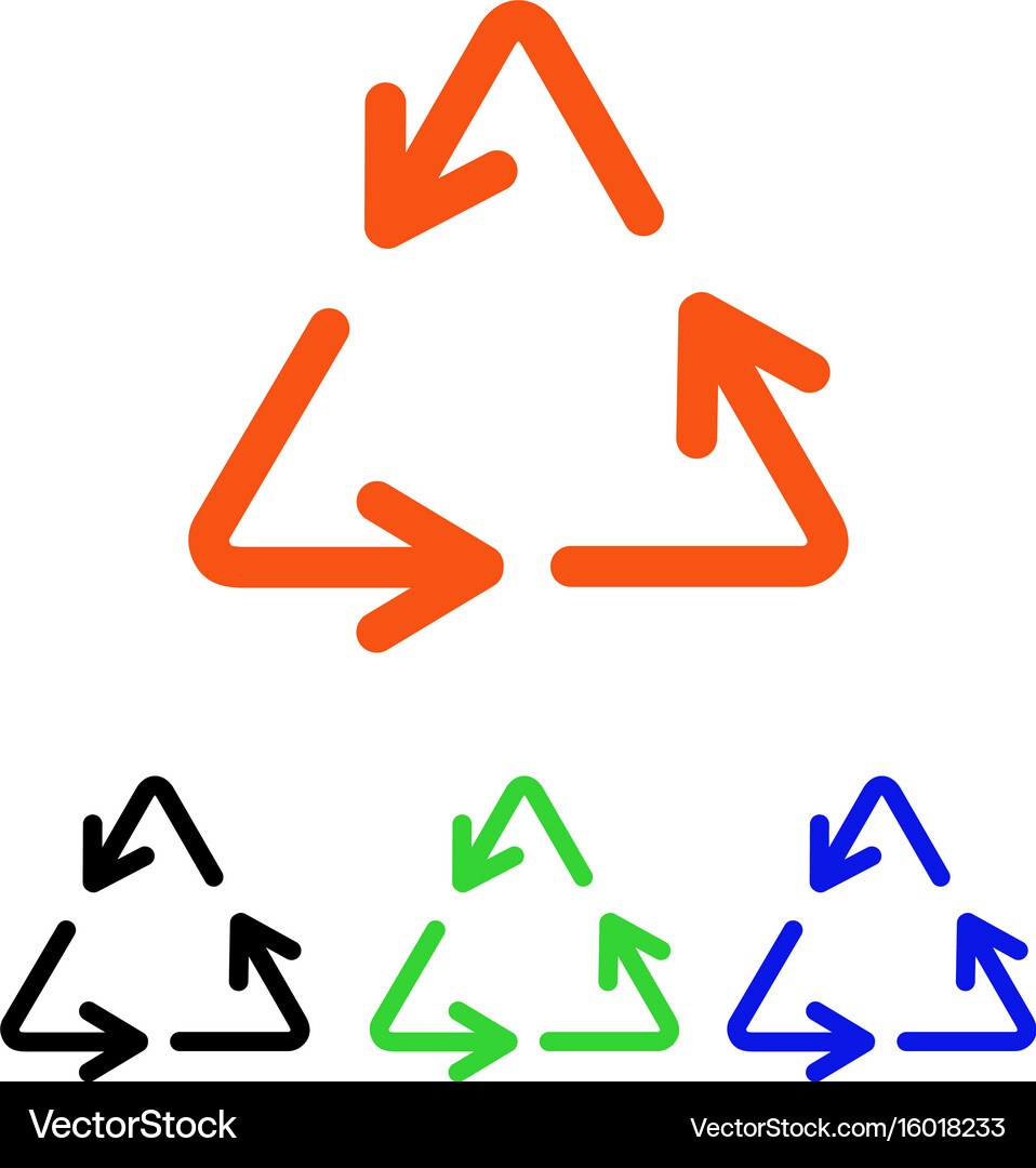Recycle arrows flat icon Royalty Free Vector Image