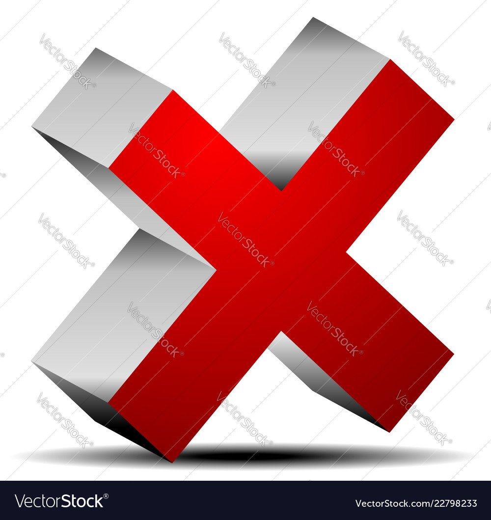 Red cross graphics remove delete button icon vector image Red cross graphics remove delete button icon
