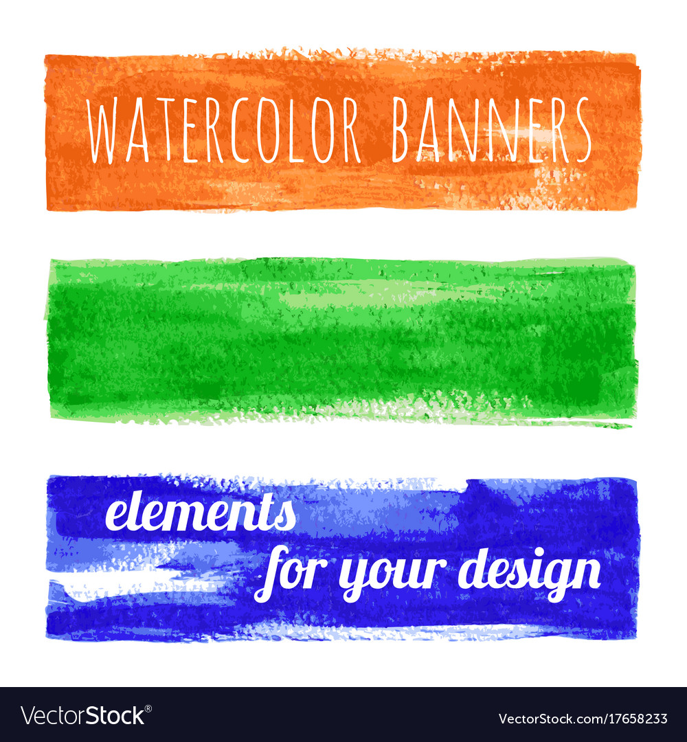 Set of watercolor paint texture banners