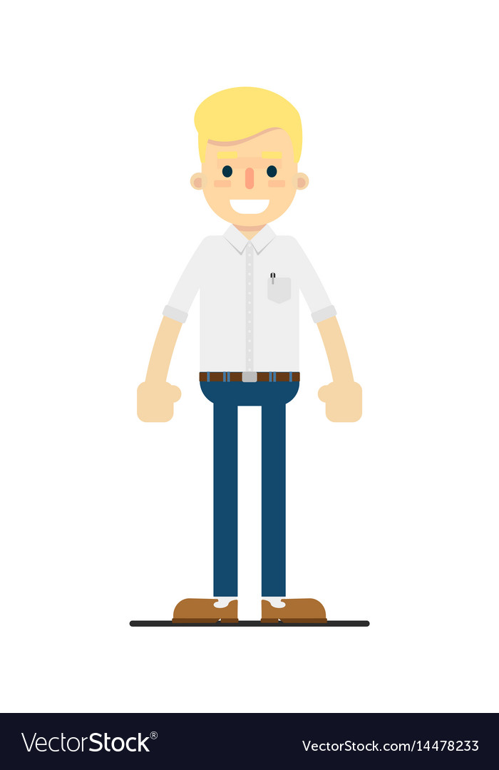 Smiling manager character in flat design
