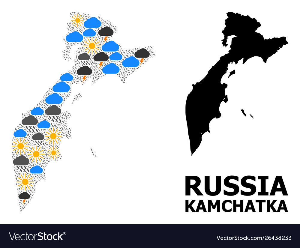 Карта камчатки вектор