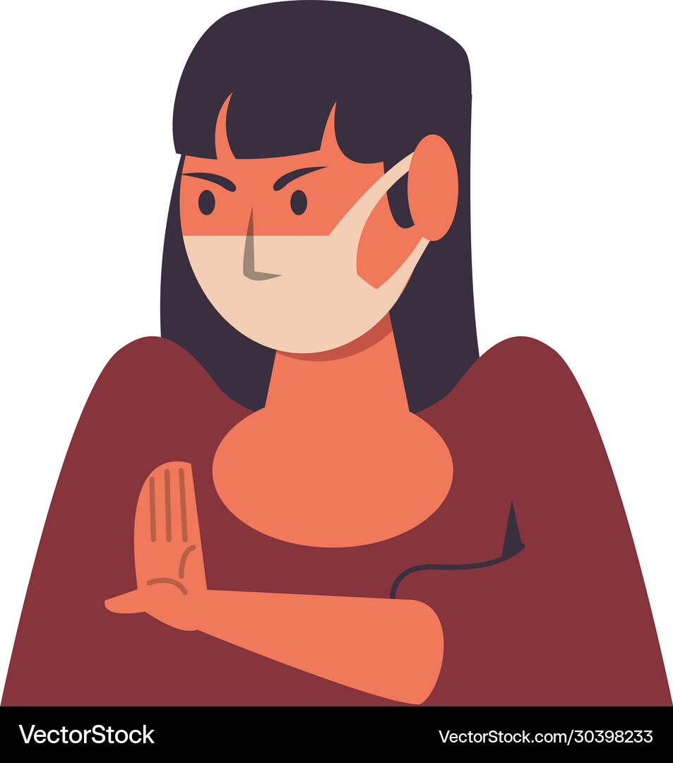 Woman using face mask character Royalty Free Vector Image