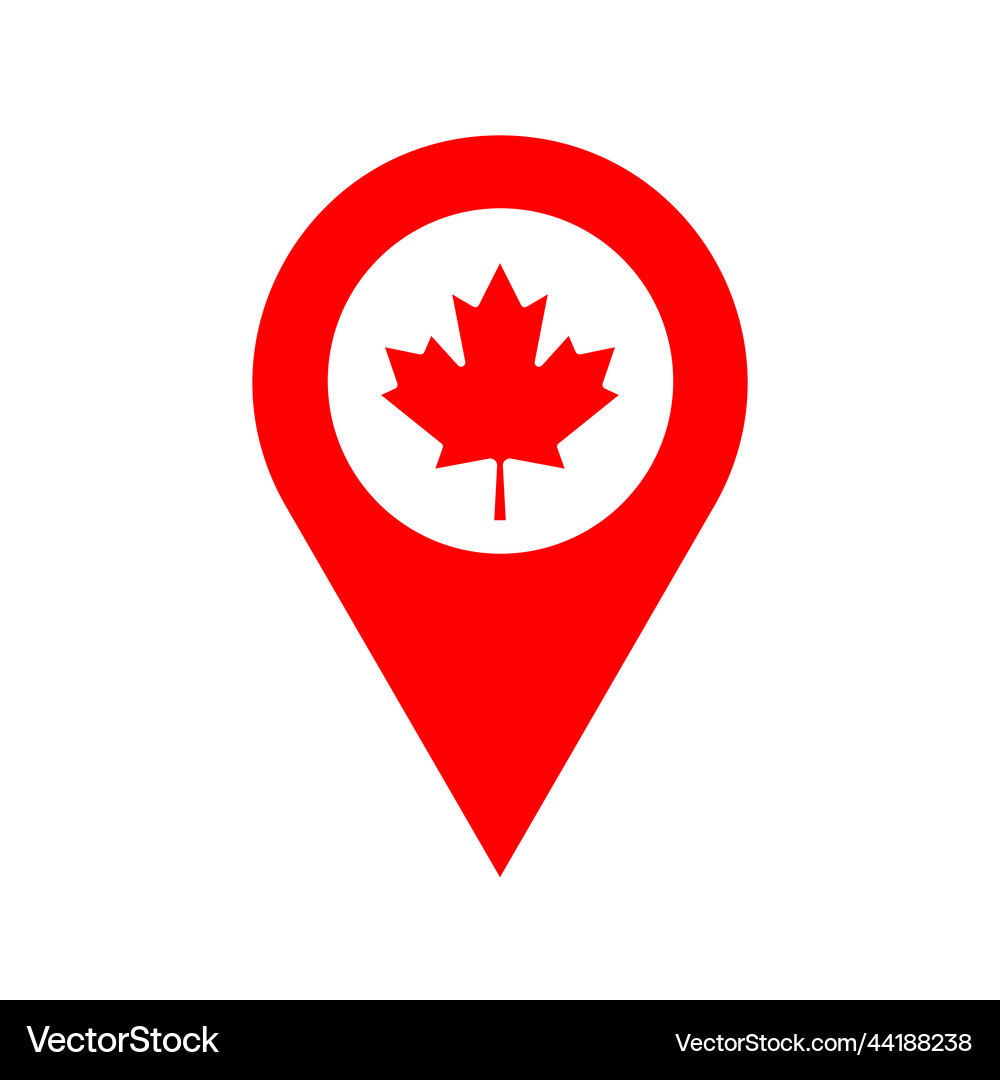 Canada location pin gps marker made in Royalty Free Vector