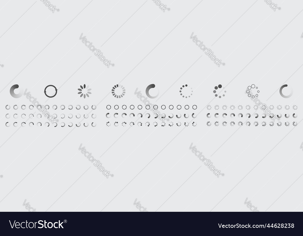 Circular loading buffering icons set video ready