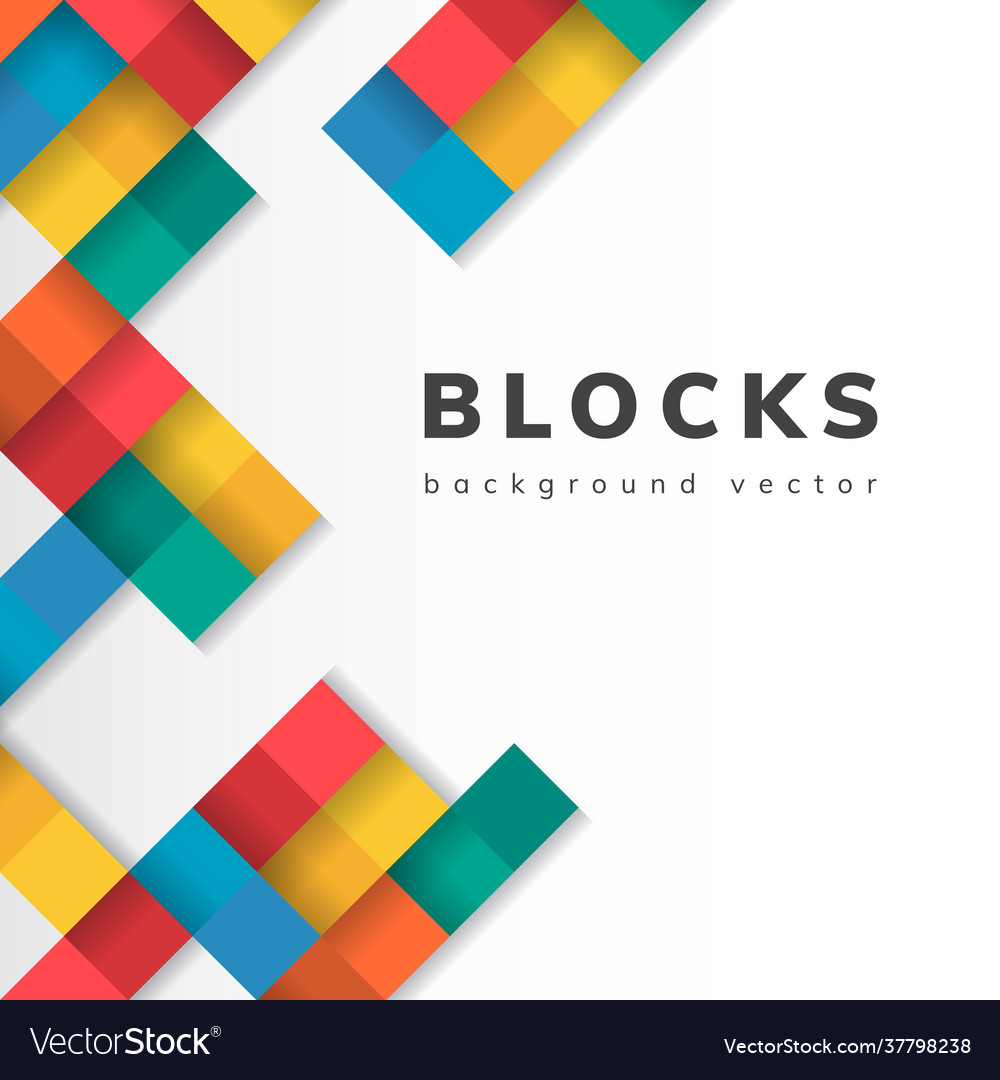 Colorful blocks on blank white background vector image Colorful blocks on blank white background
