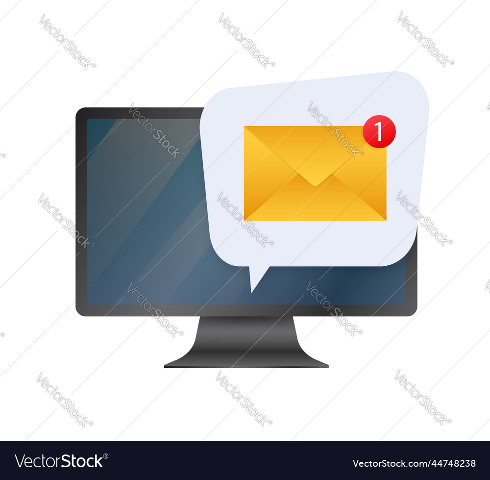 Computer with browser and envelope vector image Computer with browser and envelope