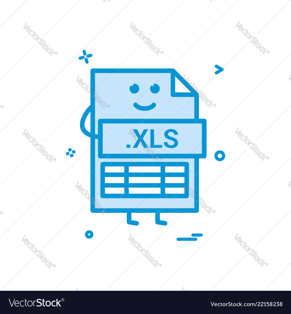 Computer xls file format type icon design