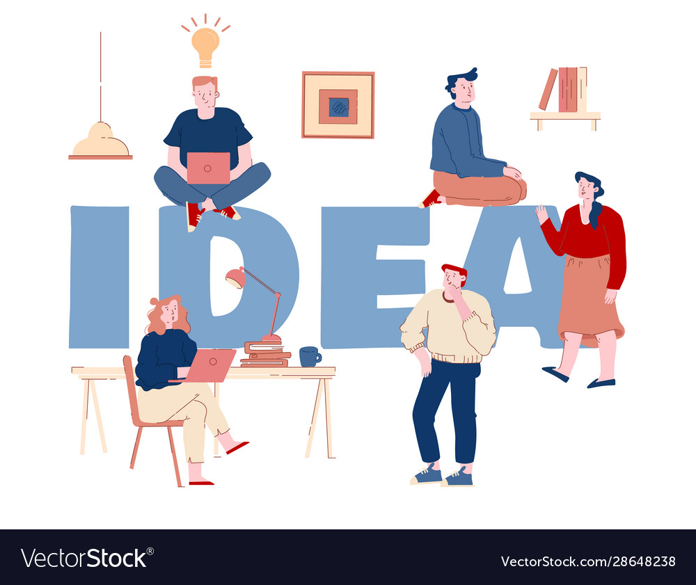 Creative idea research concept businesspeople Vector Image