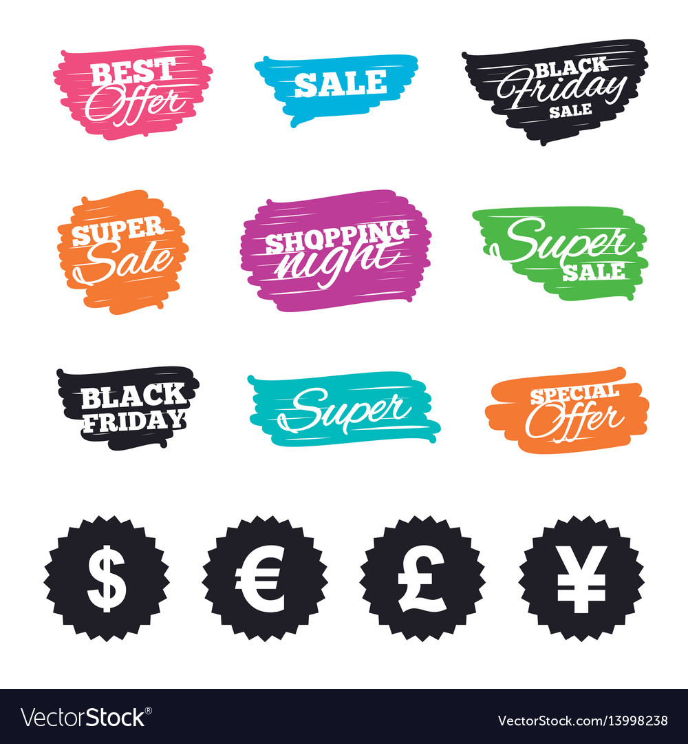 Dollar euro pound and yen currency icons