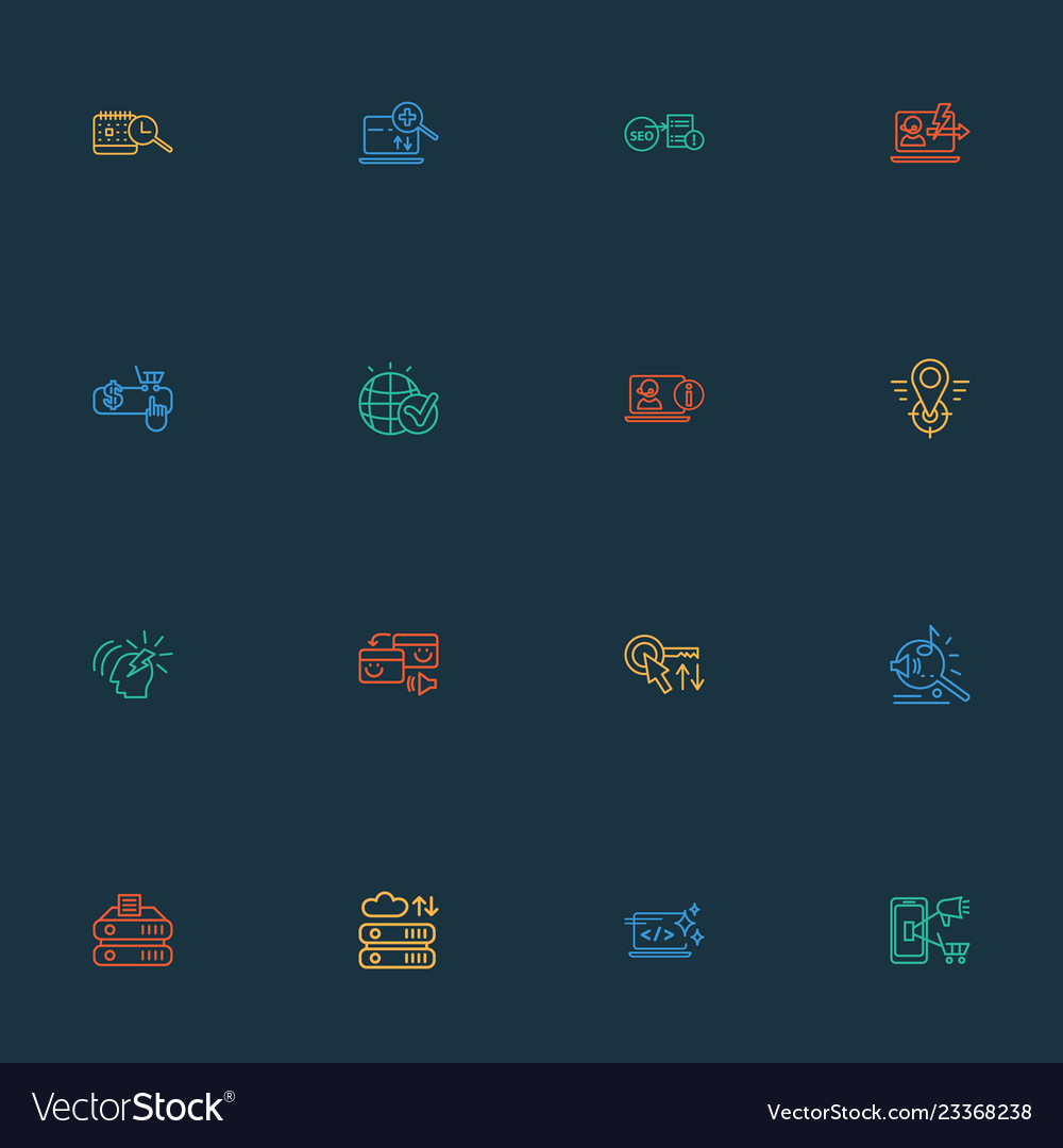 Engine icons line style set mit sort Keywords Vector Image Engine icons line style set mit sort Keywords