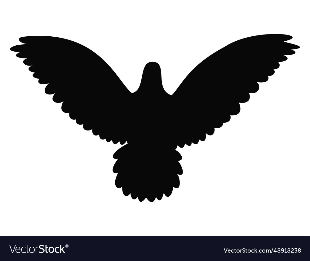 Flying dove silhouette art Royalty Free Vector Image