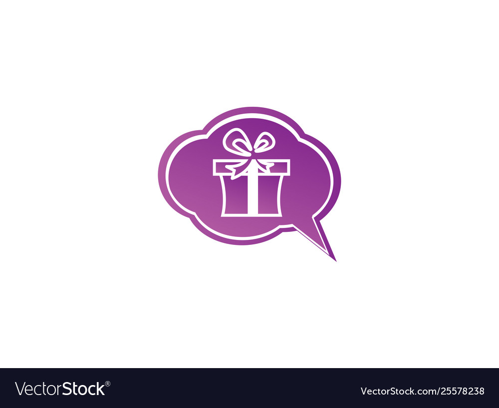 Gift box and surprise for logo design in chat icon