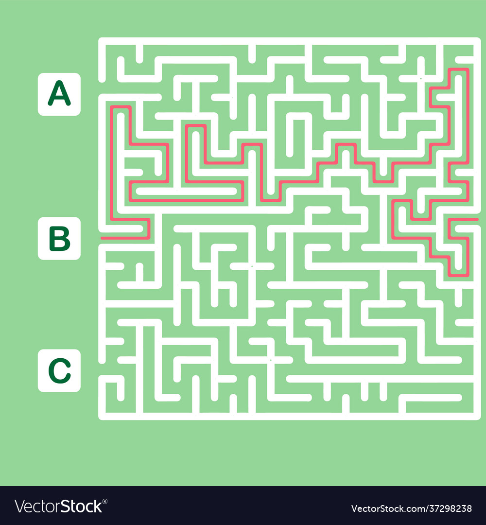 Labyrinth shape design element three entrance vector image Labyrinth shape design element three entrance