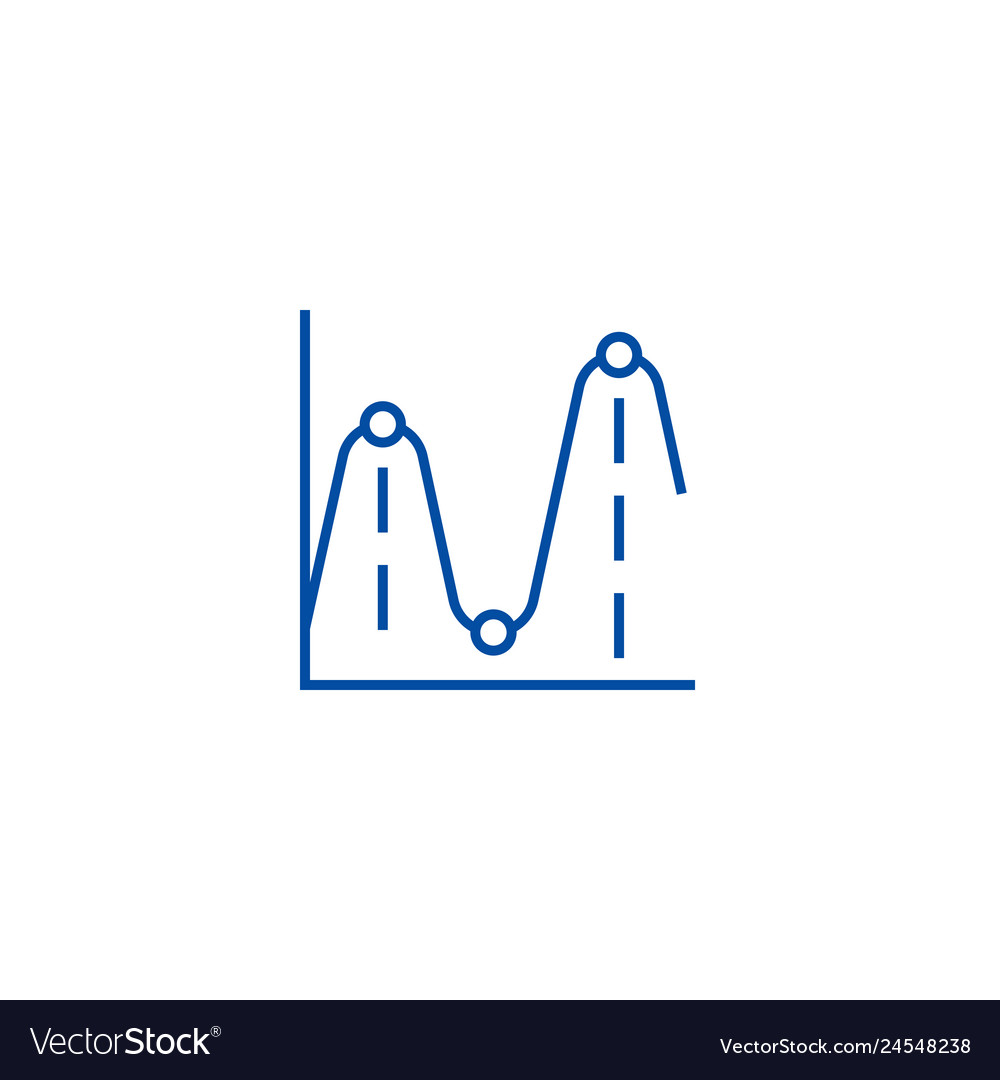 Line chartsfrequency graphs icon concept
