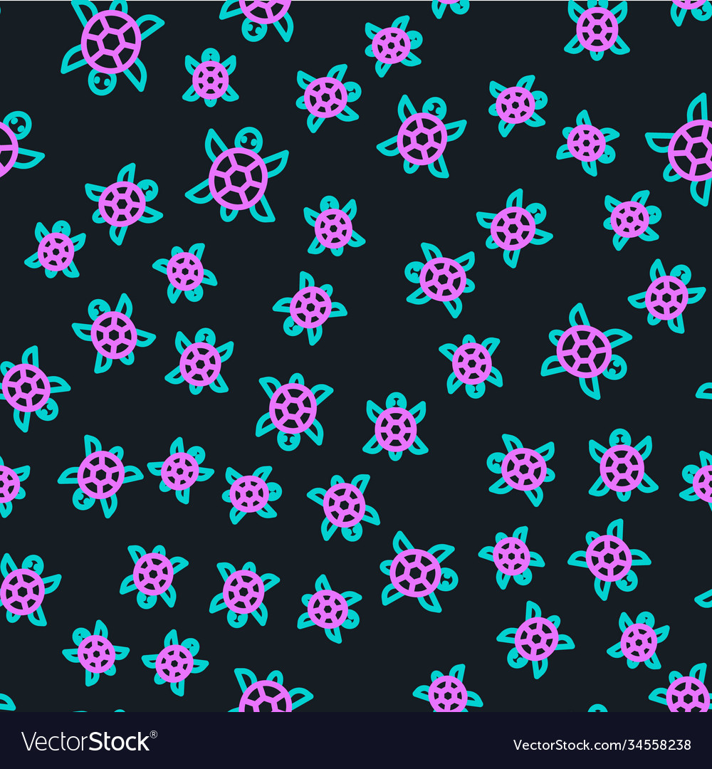 Line turtle icon isolated seamless pattern Vector Image Line turtle icon isolated seamless pattern