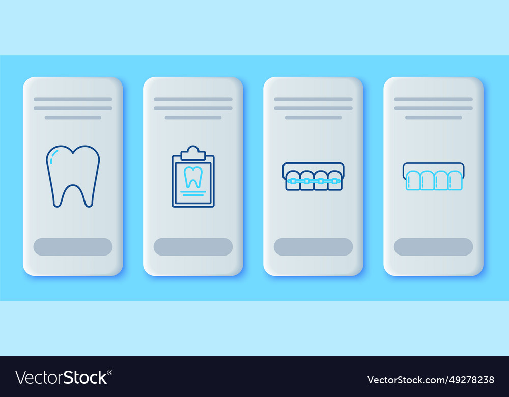 Set line clipboard with dental card teeth braces