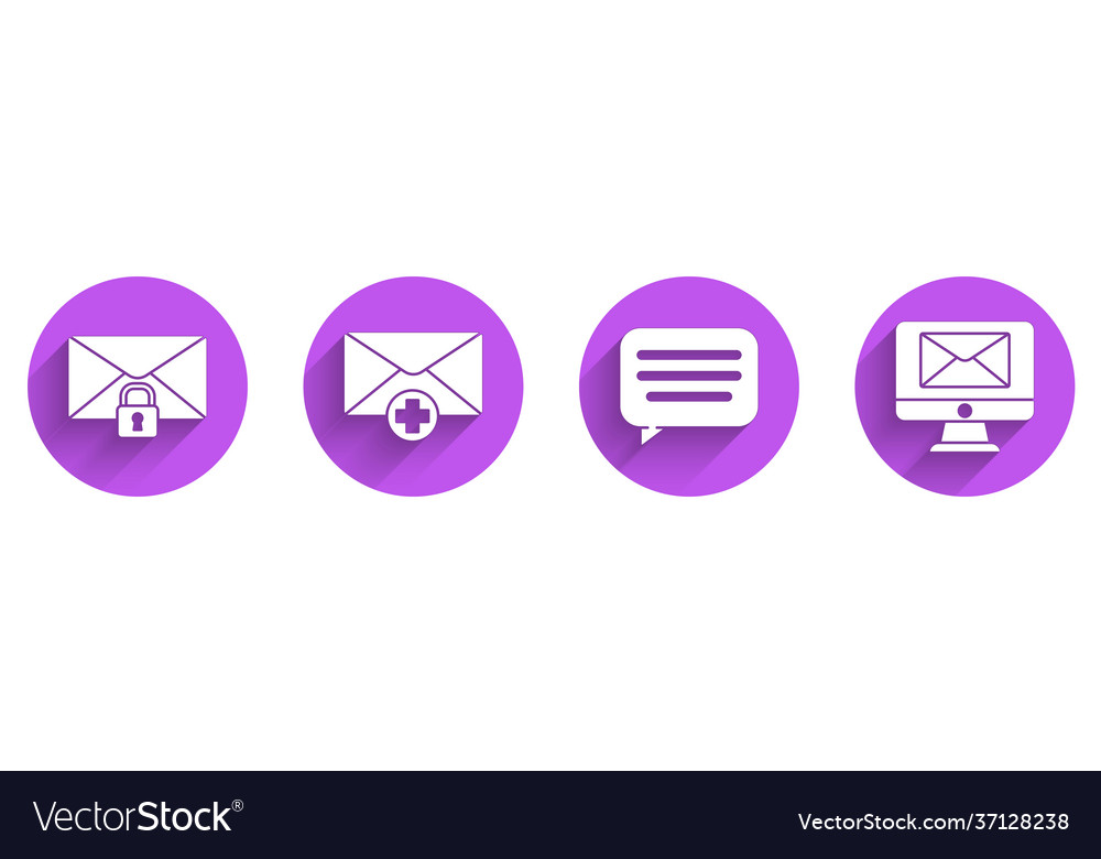 Set mail message lock password received vector image Set mail message lock password received