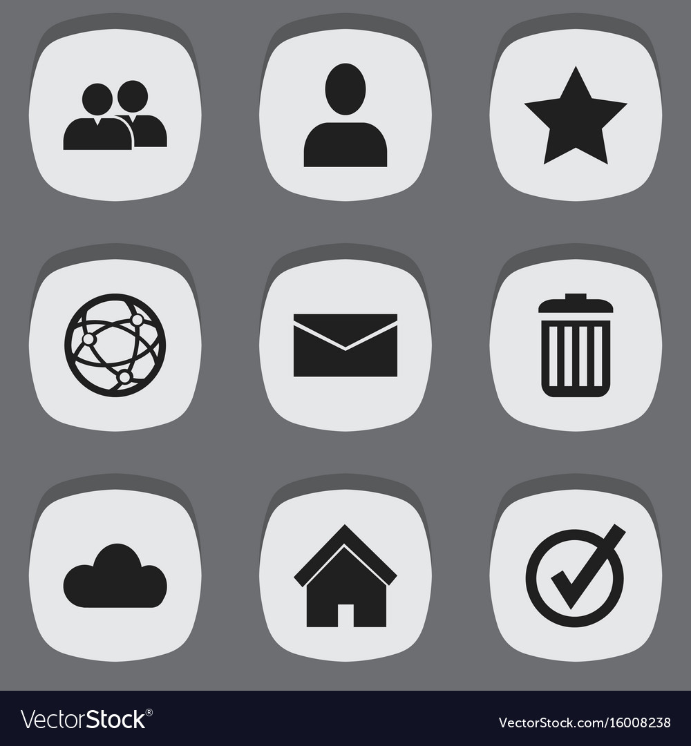 Set of 9 editable internet icons includes symbols
