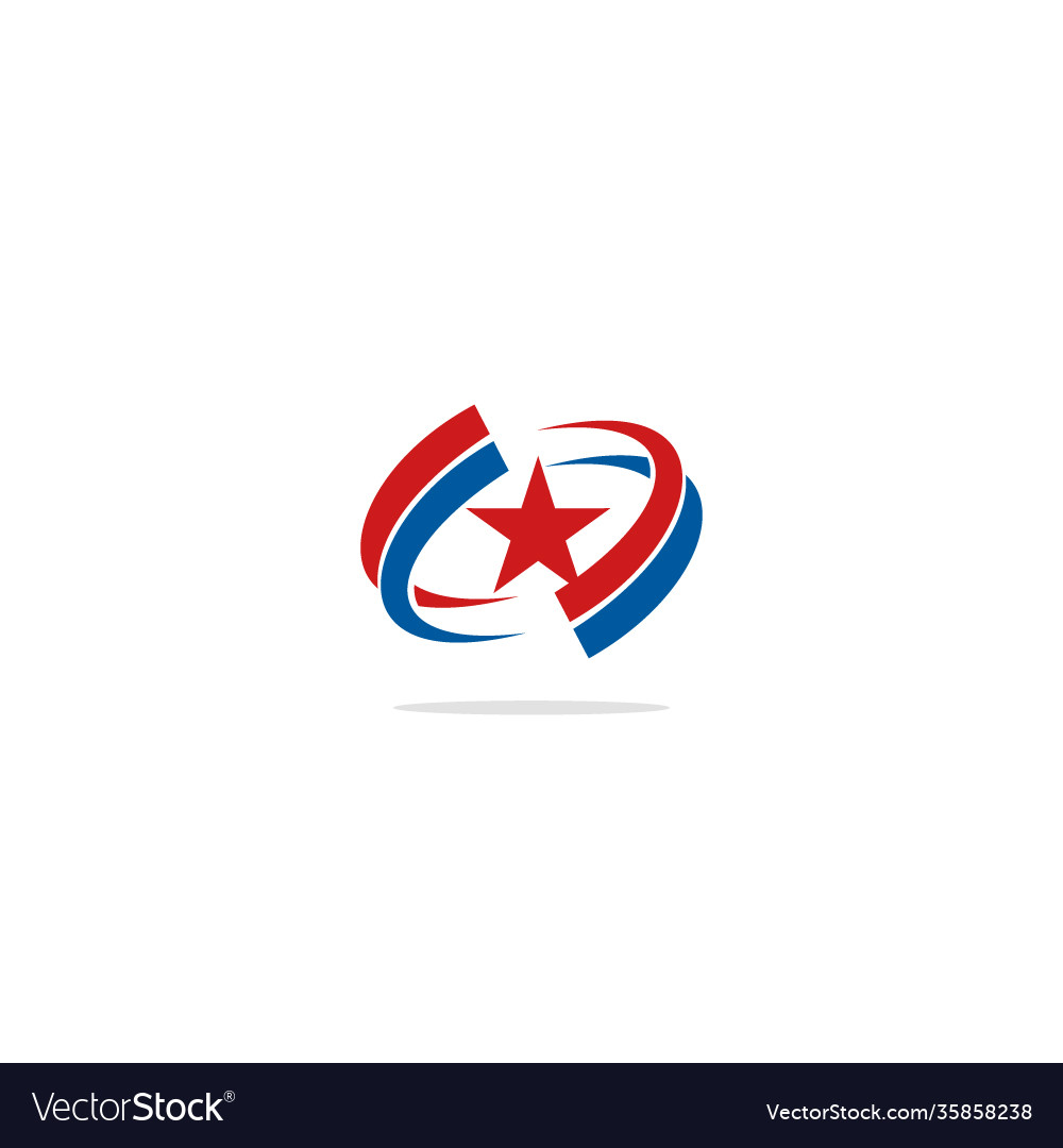 Star curve circle logo Royalty Free Vector Image