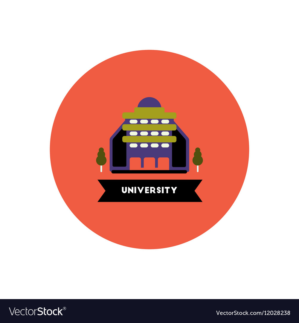 Stylish icon in color circle building university