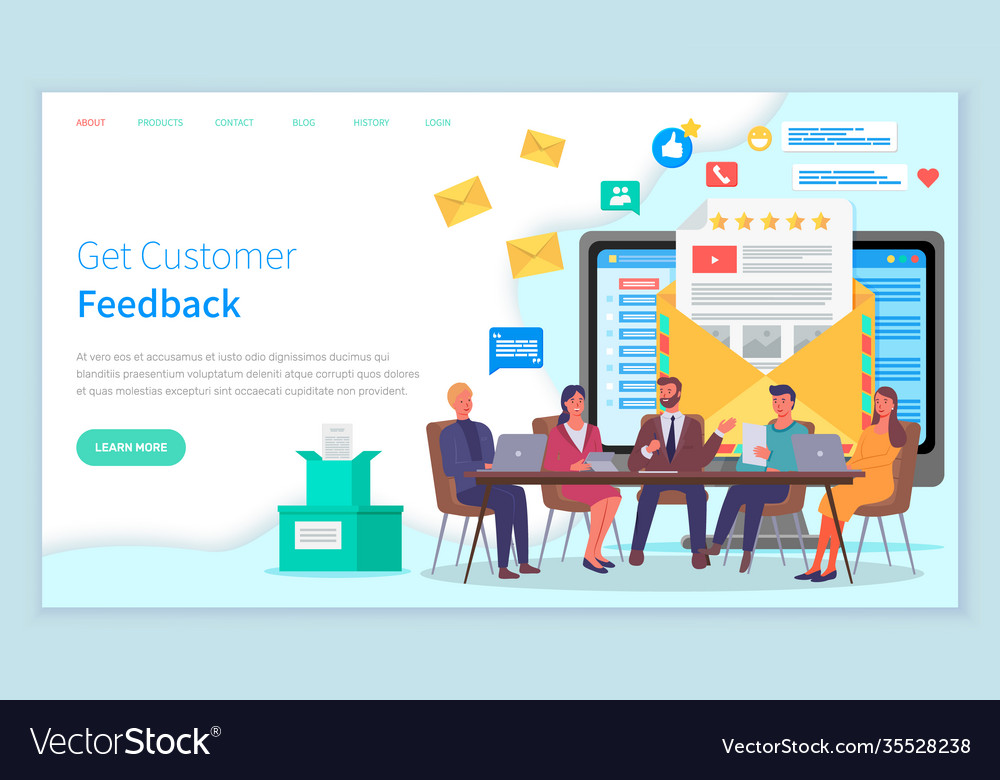 Tech support giving feedback to users or customers vector image Tech support giving feedback to users or customers