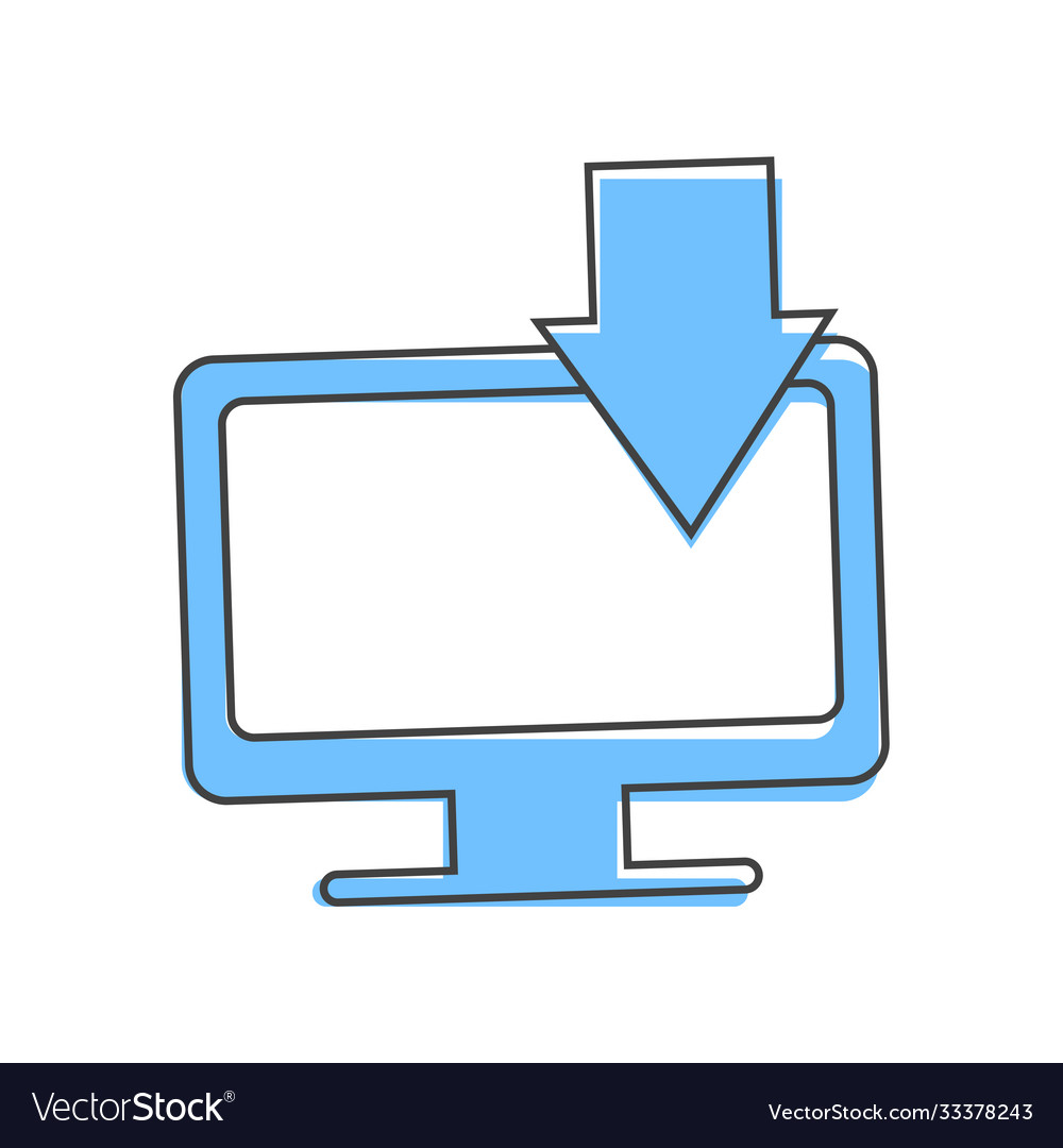 A modern computer monitor with arrow