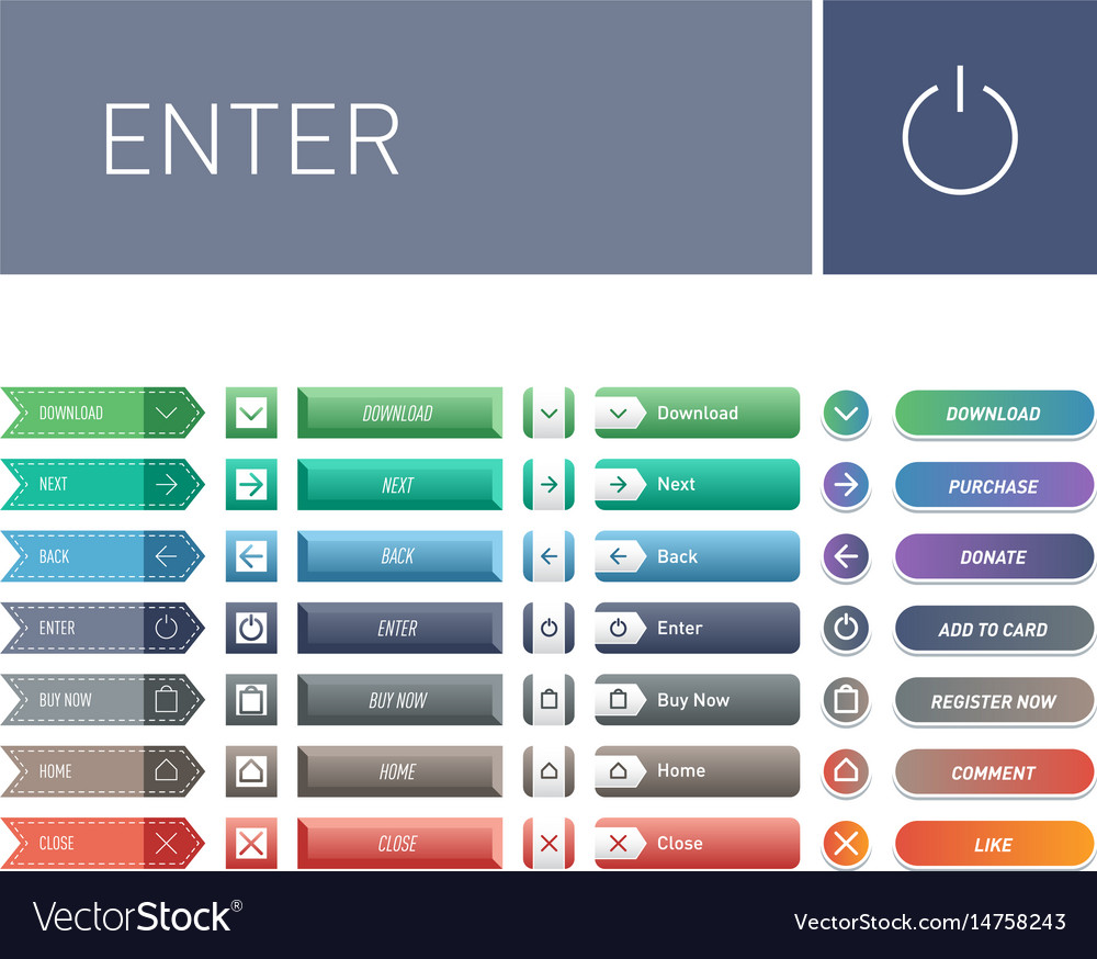 Colorful website web buttons design
