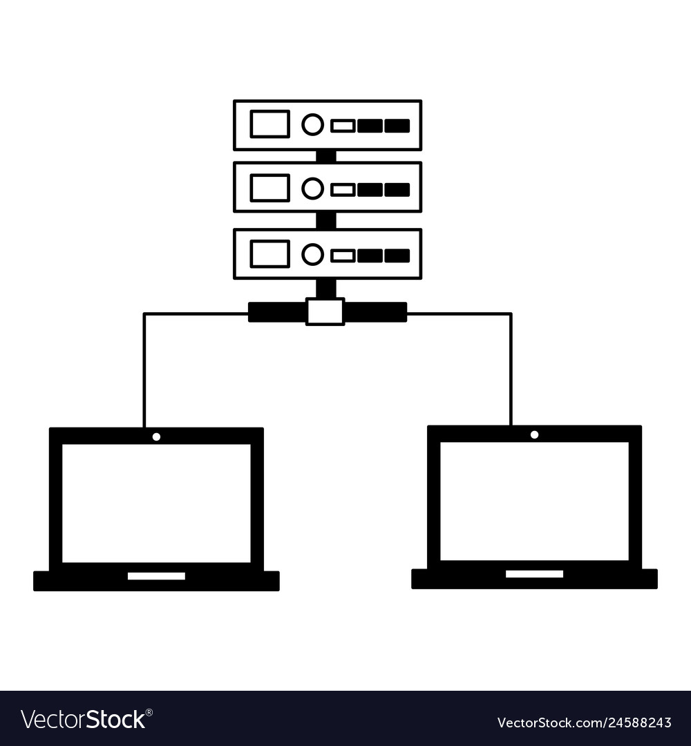 Datenbank-Server-Zentralverbindungsrechner Vector Image Datenbank-Server-Zentralverbindungsrechner